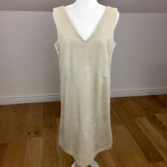 Sundance Luxe Shift Midi Dress Soft Suede Leather - Picture 4 of 14